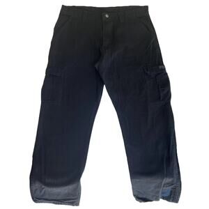 Wrangler Men Pants 36X30 Black Cargo Twill Button 30" Inseam Outdoor